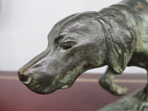 LOUIS RICH RICHE ANIMALIER 44CM BRONZE HUNTING HOUND C1900 - ADDITIONAL PHOTO 4