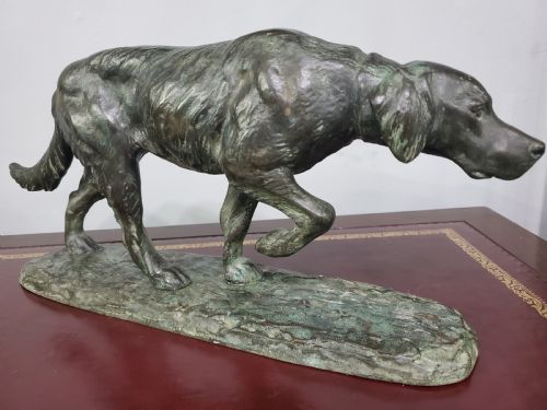 LOUIS RICH RICHE ANIMALIER 44CM BRONZE HUNTING HOUND C1900 - ADDITIONAL PHOTO 8