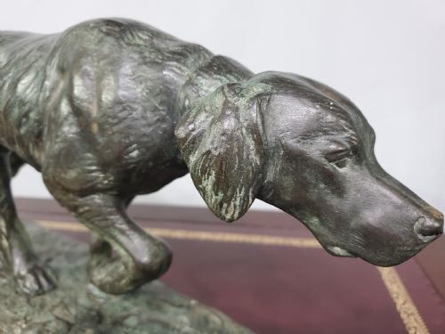 LOUIS RICH RICHE ANIMALIER 44CM BRONZE HUNTING HOUND C1900 - ADDITIONAL PHOTO 9