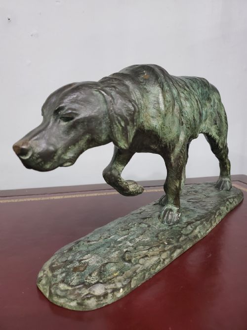 LOUIS RICH RICHE ANIMALIER 44CM BRONZE HUNTING HOUND C1900 - ADDITIONAL PHOTO 6