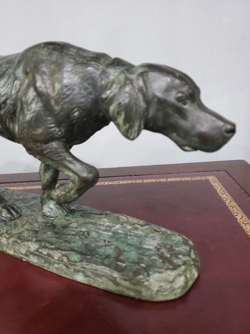LOUIS RICH RICHE ANIMALIER 44CM BRONZE HUNTING HOUND C1900 - ADDITIONAL PHOTO 7