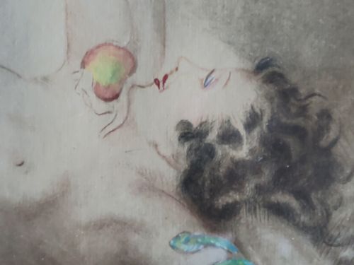 LOUIS ICART ETCHING ART DECO NUDE 'EVE' 1926 - ADDITIONAL PHOTO 14