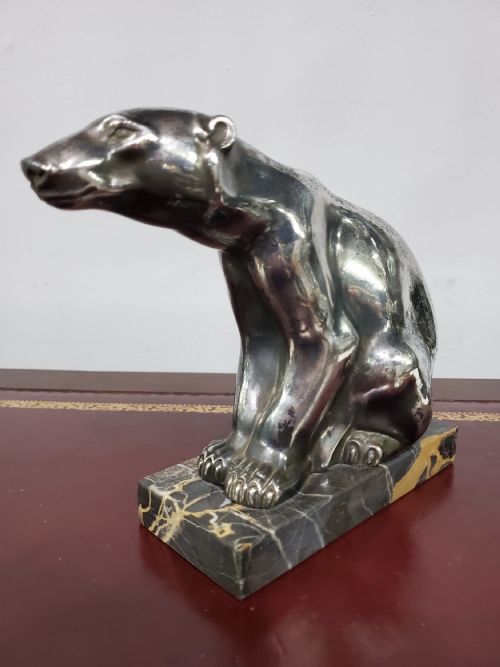m font french art deco polar bear c1920s - CATEGORY: ANTIQUE METAL - DATED 1920