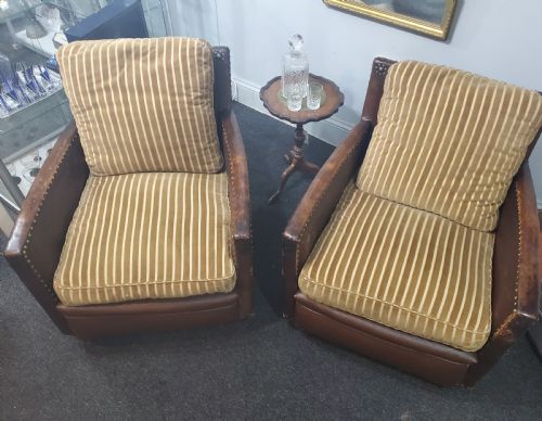 PAIR OF ART DECO LEATHER CLUB CHAIRS C1920 - ADDITIONAL PHOTO 5