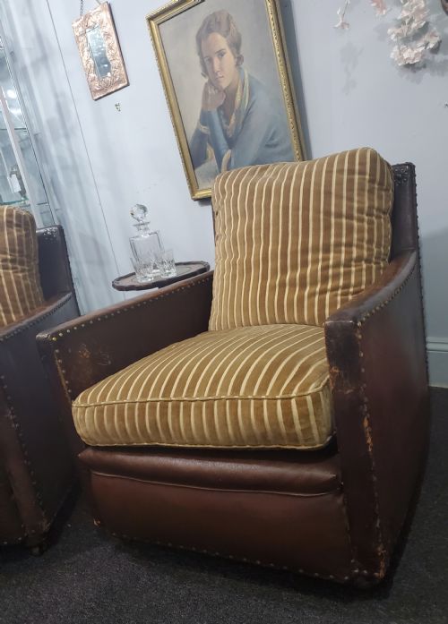 PAIR OF ART DECO LEATHER CLUB CHAIRS C1920 - ADDITIONAL PHOTO 2