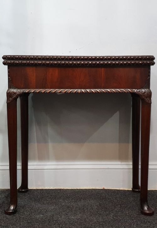 A GEORGE II MAHOGANY TEA OR CARD TABLE FOLDING RECTANGULAR TOP CIRCA 1750 - ADDITIONAL PHOTO 1