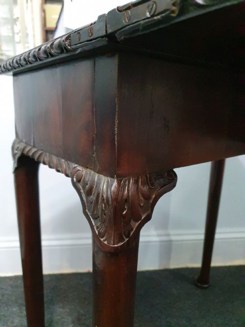 A GEORGE II MAHOGANY TEA OR CARD TABLE FOLDING RECTANGULAR TOP CIRCA 1750 - ADDITIONAL PHOTO 5