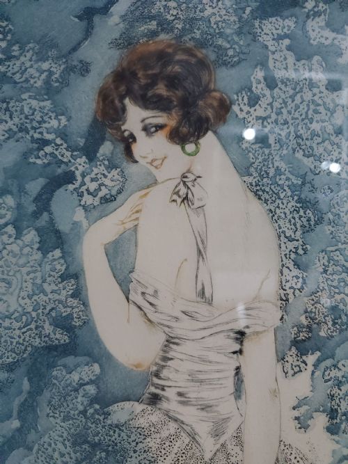 FRENCH ART DECO ENGRAVING OF YOUNG GIRL C1920S - ADDITIONAL PHOTO 6