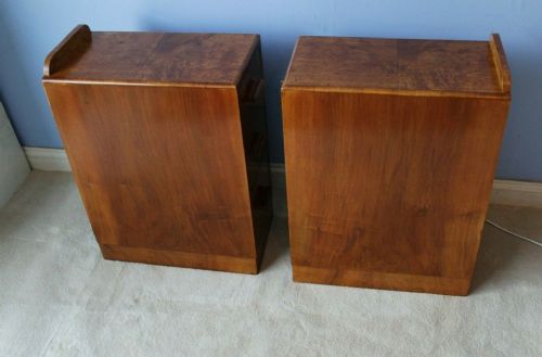 PAIR OF ART DECO BURR WALNUT BEDSIDE CABINETS C192030 - ADDITIONAL PHOTO 4