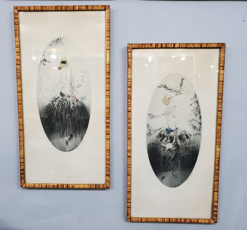 pair of french art deco engravings c1920 - CATEGORY: ANTIQUE ART - DATED 1920