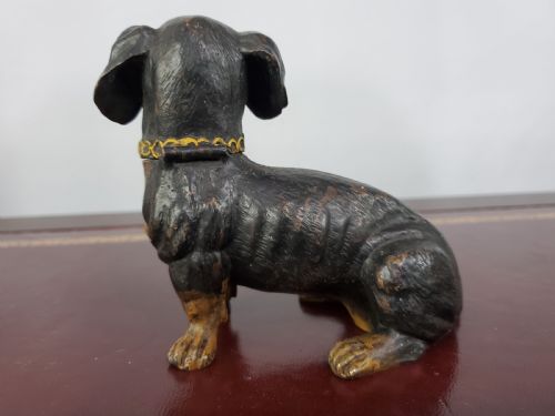 AUSTRIAN COLD PAINTED BRONZE DACHSHUND INKWELL C1910 - ADDITIONAL PHOTO 3