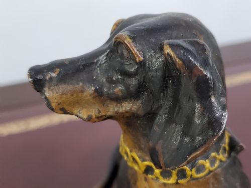 AUSTRIAN COLD PAINTED BRONZE DACHSHUND INKWELL C1910 - ADDITIONAL PHOTO 6
