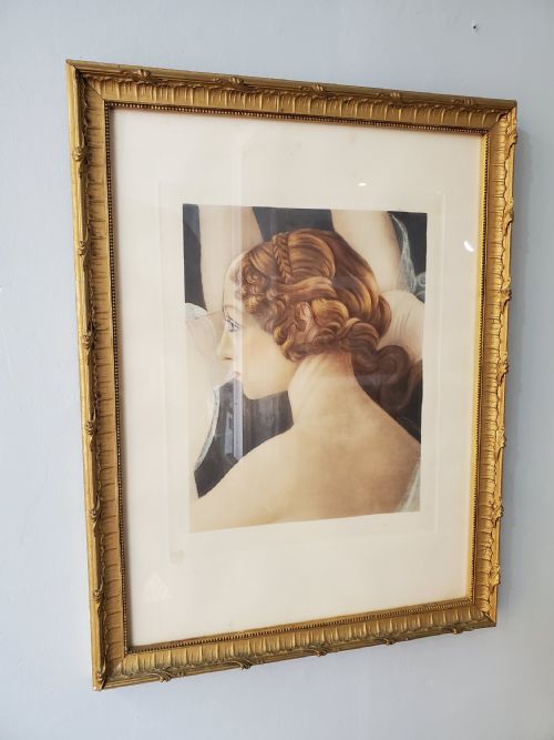 FRENCH ART DECO ENGRAVING YOUNG LADY C1920 - ADDITIONAL PHOTO 2