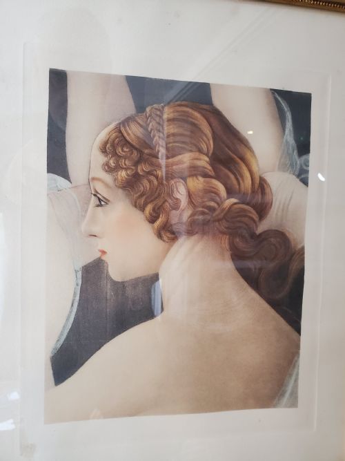 FRENCH ART DECO ENGRAVING YOUNG LADY C1920 - ADDITIONAL PHOTO 4
