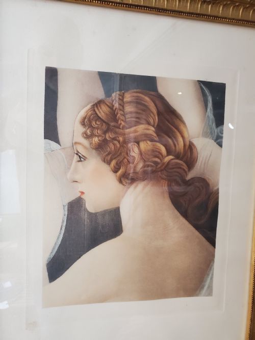 FRENCH ART DECO ENGRAVING YOUNG LADY C1920 - ADDITIONAL PHOTO 1