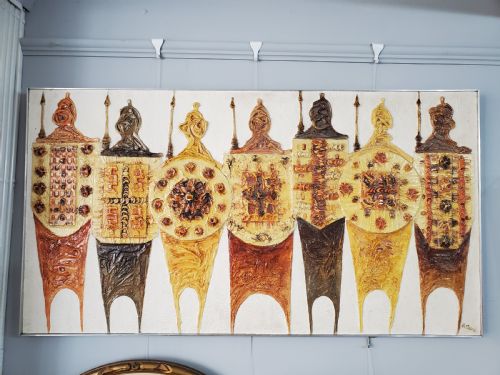 GEORGE SPENCE KNIGHTS 115CM CONTOURED OIL ON BOARD - ADDITIONAL PHOTO 1