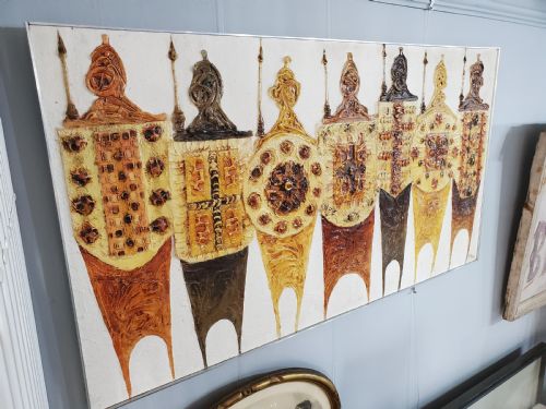 GEORGE SPENCE KNIGHTS 115CM CONTOURED OIL ON BOARD - ADDITIONAL PHOTO 6