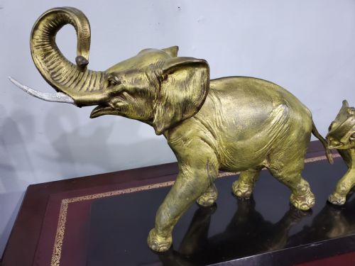 IRNE ROCHARD FRENCH ART DECO STROWLING ELEPHANTS C1920S - ADDITIONAL PHOTO 9