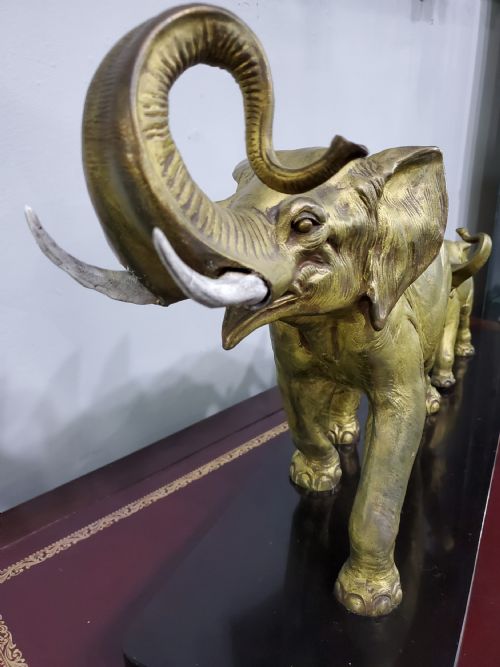 IRNE ROCHARD FRENCH ART DECO STROWLING ELEPHANTS C1920S - ADDITIONAL PHOTO 4