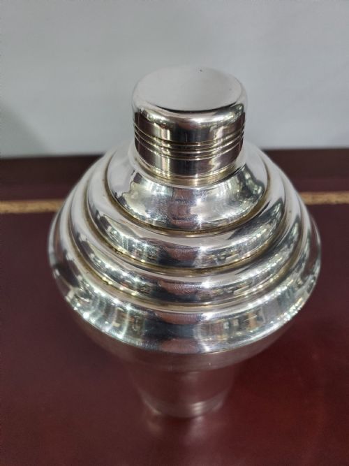 FRENCH ART DECO SILVER PLATED COCKTAIL SHAKER C1920S - ADDITIONAL PHOTO 2