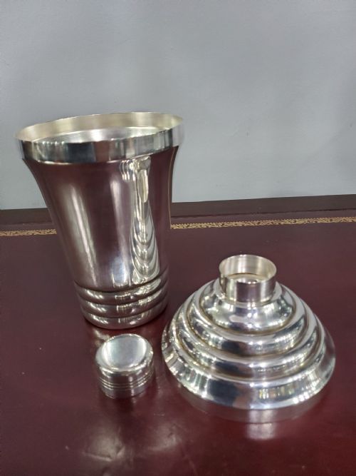 FRENCH ART DECO SILVER PLATED COCKTAIL SHAKER C1920S - ADDITIONAL PHOTO 4
