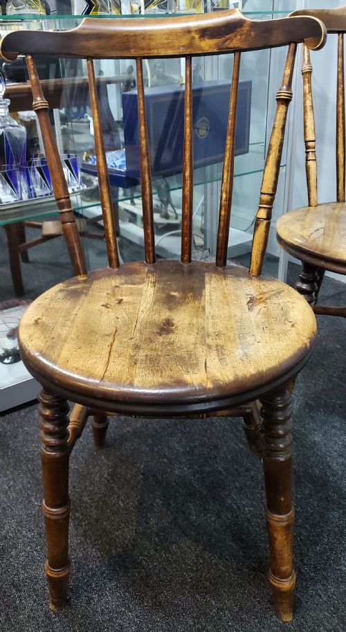 X4 SWEDISH IBEX STYLE PENNY KITCHEN CHAIRS C1880 - ADDITIONAL PHOTO 1