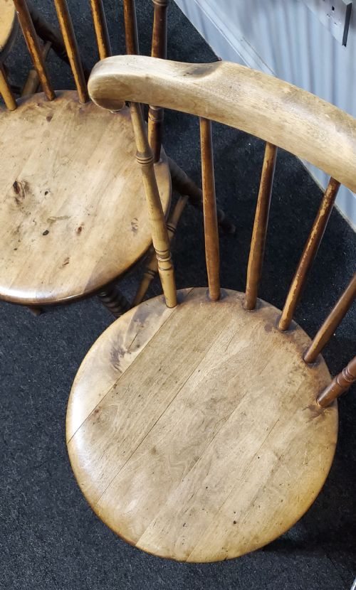 X4 SWEDISH IBEX STYLE PENNY KITCHEN CHAIRS C1880 - ADDITIONAL PHOTO 5