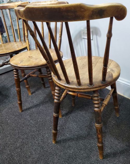 X4 SWEDISH IBEX STYLE PENNY KITCHEN CHAIRS C1880 - ADDITIONAL PHOTO 6