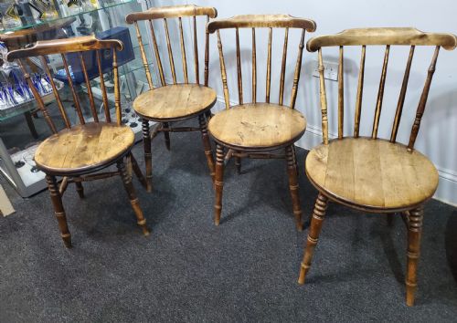 X4 SWEDISH IBEX STYLE PENNY KITCHEN CHAIRS C1880 - ADDITIONAL PHOTO 8