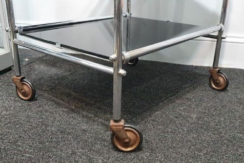 ART DECO CHROME COCKTAIL TROLLEY WITH 'SUNRAY' DESIGN C1920S - ADDITIONAL PHOTO 4