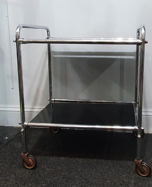 ART DECO CHROME COCKTAIL TROLLEY WITH 'SUNRAY' DESIGN C1920S - ADDITIONAL PHOTO 7