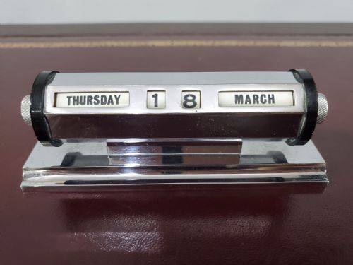 art deco chrome plated perpetual calendar c1930 - CATEGORY: ANTIQUE MISCELLANEOUS - DATED 1930