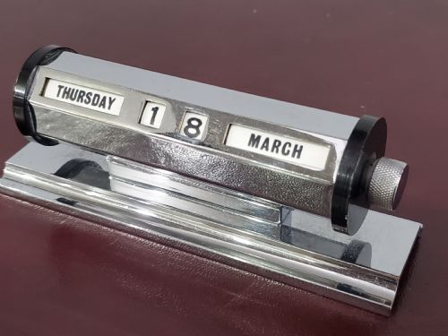 ART DECO CHROME PLATED PERPETUAL CALENDAR C1930 - ADDITIONAL PHOTO 2