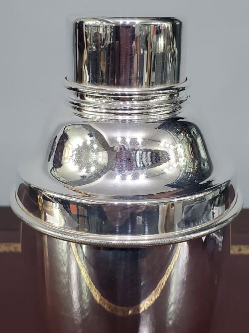 MAPPIN WEBB ART DECO SILVER PLATED COCKTAIL SHAKER C1940 - ADDITIONAL PHOTO 4