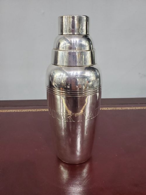 ART DECO CHROME PLATED COCKTAIL SHAKER C1930 - ADDITIONAL PHOTO 3