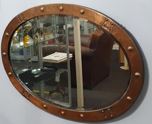 ARTS CRAFTS HAMMERED COPPER MIRROR C1910 - ADDITIONAL PHOTO 1