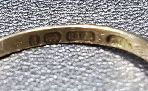 VICTORIAN SAPPHIRE DIAMOND TRILOGY RING DATED 1898 SIZE N12 - ADDITIONAL PHOTO 3