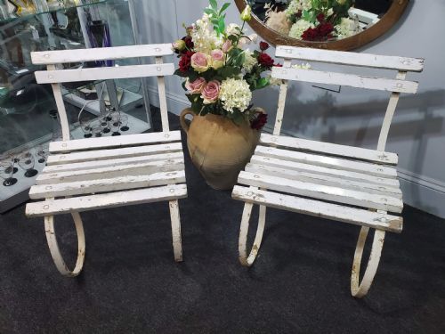 pair of victorian cast iron garden chairs c1880 - CATEGORY: ANTIQUE CHAIRS - DATED VICTORIAN