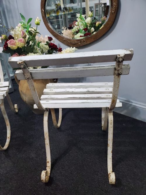PAIR OF VICTORIAN CAST IRON GARDEN CHAIRS C1880 - ADDITIONAL PHOTO 3