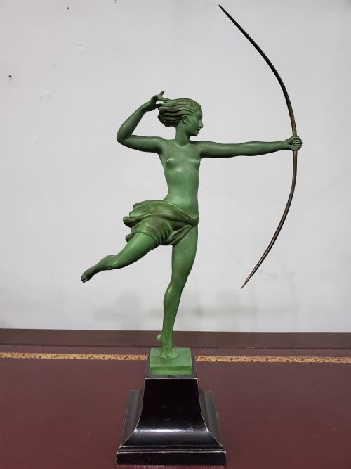 demarco le verrier french art deco diana the huntress c1930 - CATEGORY: ANTIQUE METAL - DATED 1930