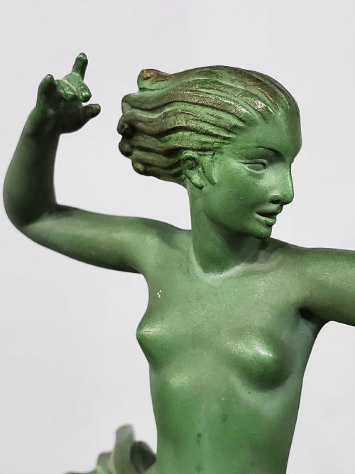 DEMARCO LE VERRIER FRENCH ART DECO DIANA THE HUNTRESS C1930 - ADDITIONAL PHOTO 5