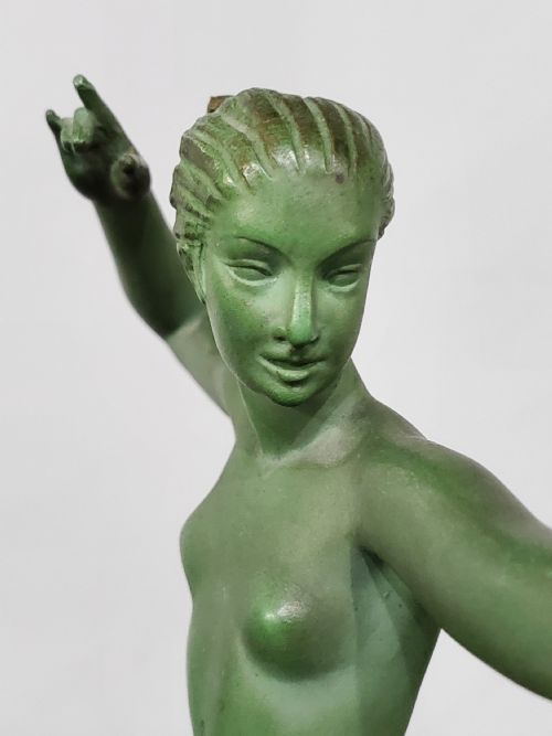 DEMARCO LE VERRIER FRENCH ART DECO DIANA THE HUNTRESS C1930 - ADDITIONAL PHOTO 6
