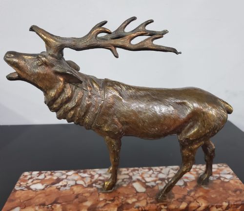 FRENCH ART DECO STAG C1930 - ADDITIONAL PHOTO 1