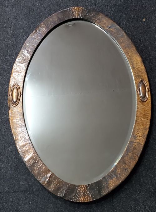 arts crafts hammered copper mirror c1910 - CATEGORY: ANTIQUE MIRRORS - DATED 1910