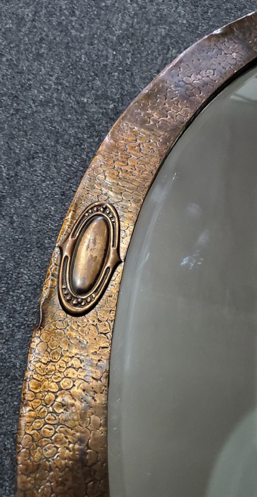ARTS CRAFTS HAMMERED COPPER MIRROR C1910 - ADDITIONAL PHOTO 1