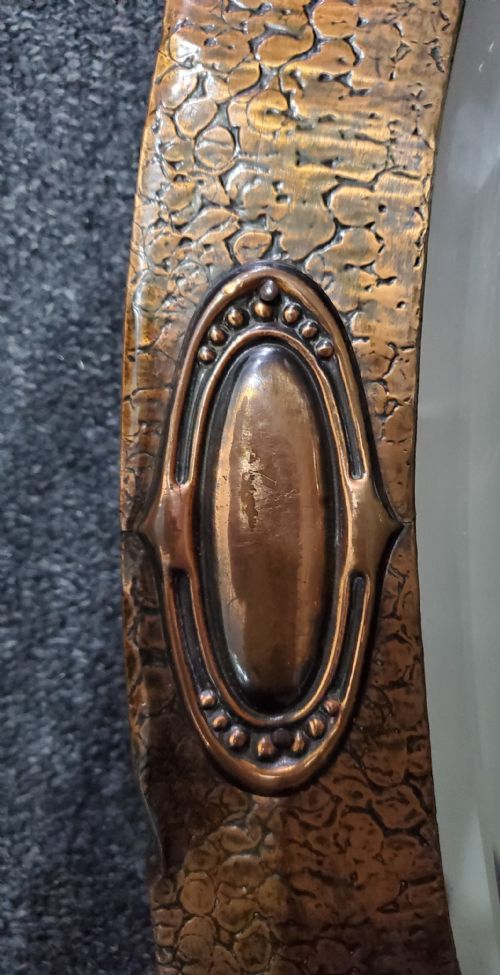 ARTS CRAFTS HAMMERED COPPER MIRROR C1910 - ADDITIONAL PHOTO 3