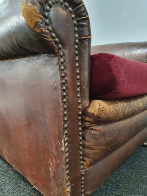 FRENCH ART DECO LEATHER CLUB CHAIR C1930 - ADDITIONAL PHOTO 7