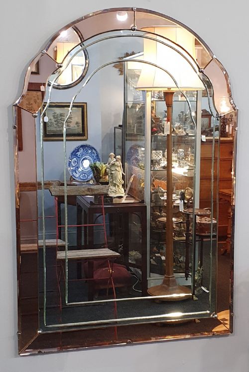 large art deco archshaped mirror c1930 - CATEGORY: ANTIQUE MIRRORS - DATED 1930