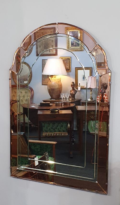 LARGE ART DECO ARCHSHAPED MIRROR C1930 - ADDITIONAL PHOTO 1