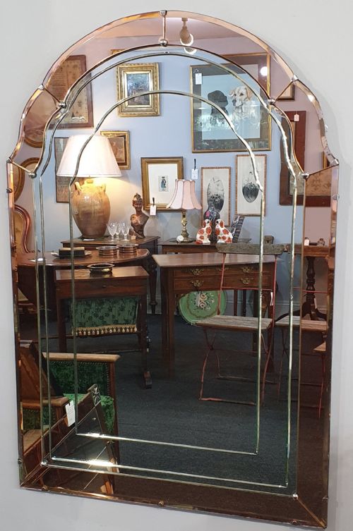 LARGE ART DECO ARCHSHAPED MIRROR C1930 - ADDITIONAL PHOTO 2